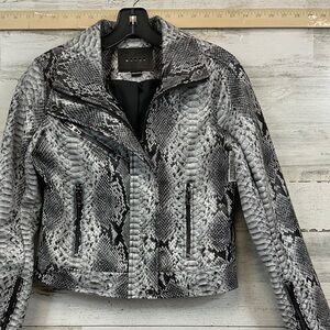 Blank NYC Snakeskin Faux Vegan leather jacket